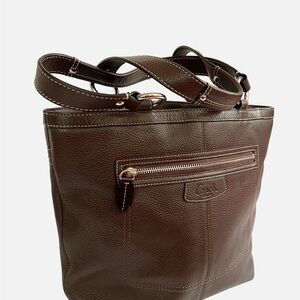 2010 Coach Dark Brown Pebbled Leather Shoulder Bag 2010